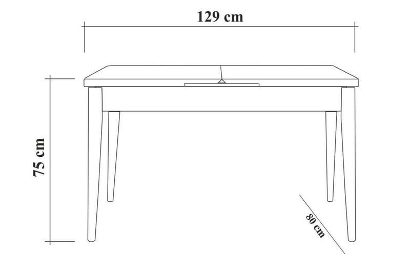 Spisegruppe 5 deler Orrest 75 cm - Hvit - Spisegruppe