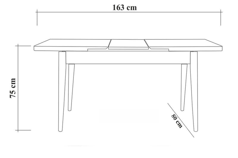 Spisegruppe 5 deler Orrest 75 cm - Hvit - Spisegruppe