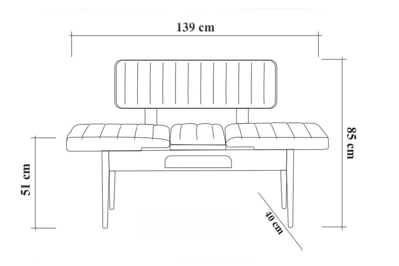 Spisegruppe 5 deler Orrest 75 cm - Hvit - Spisegruppe