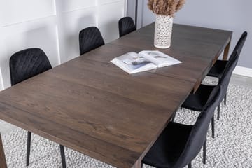 Spisegruppe Algarmejo Forlengningsbar 170cm inkl. 6 Ypas Sto - Brun/Svart - Møbler - Bord - Spisegruppe