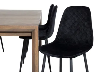 Spisegruppe Algarmejo Forlengningsbar 170cm inkl. 6 Ypas Sto - Brun/Svart - Møbler - Bord - Spisegruppe