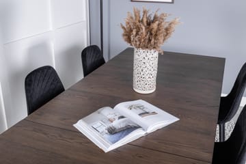 Spisegruppe Algarmejo Forlengningsbar 170cm inkl. 6 Ypas Sto - Brun/Svart - Møbler - Bord - Spisegruppe