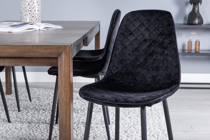 Spisegruppe Algarmejo Forlengningsbar 170cm inkl. 6 Ypas Sto - Brun/Svart - Møbler - Bord - Spisegruppe