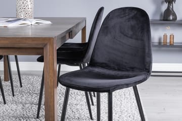 Spisegruppe Algarmejo Forlengningsbar 170cm inkl. 6 Pontus S - Brun/Svart - Møbler - Bord - Spisegruppe