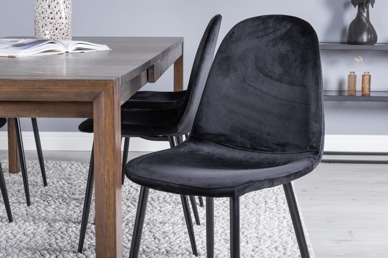 Spisegruppe Algarmejo Forlengningsbar 170cm inkl. 6 Pontus S - Brun/Svart - Møbler - Bord - Spisegruppe