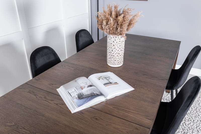 Spisegruppe Algarmejo Forlengningsbar 170cm inkl. 6 Pontus S - Brun/Svart - Møbler - Bord - Spisegruppe