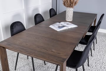 Spisegruppe Algarmejo Forlengningsbar 170cm inkl. 6 Pontus S - Brun/Svart - Møbler - Bord - Spisegruppe