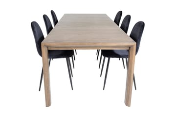 Spisegruppe Algarmejo Forlengningsbar 170cm inkl. 6 Pontus S - Brun/Svart - Møbler - Bord - Spisegruppe