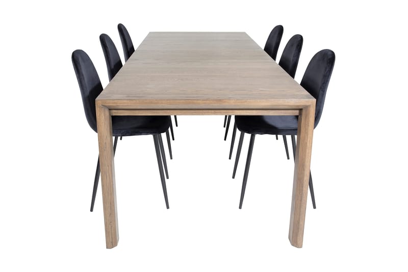 Spisegruppe Algarmejo Forlengningsbar 170cm inkl. 6 Pontus S - Brun/Svart - Møbler - Bord - Spisegruppe