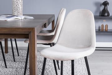 Spisegruppe Algarmejo Forlengningsbar 170cm inkl. 6 Pontus S - Brun/Svart/Beige - Møbler - Bord - Spisegruppe