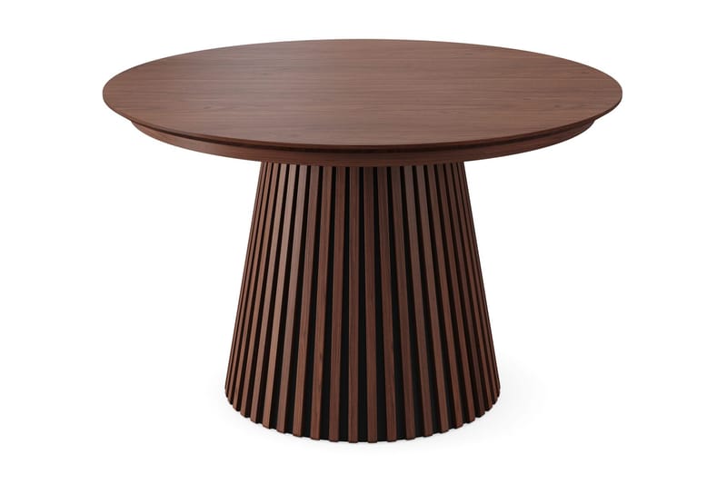 Spisegruppe Bark Peyra 120-220 cm Valnøtt Hvit bouclé/Metallben Valnøtt - Møbler - Bord - Spisegruppe