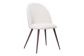 Spisegruppe Bark Peyra 120-220 cm Valnøtt Hvit bouclé/Metallben Valnøtt - Møbler - Bord - Spisegruppe