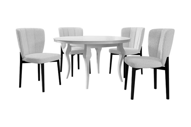 Spisegruppe, Beige|Hvit|Svart