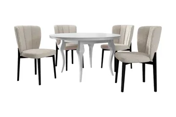 Spisegruppe - Beige|Hvit|Svart - Møbler - Bord - Spisegruppe