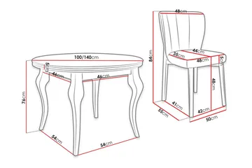 Spisegruppe - Beige|Hvit|Svart - Møbler - Bord - Spisegruppe