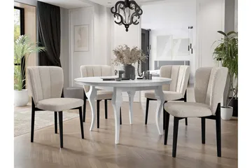 Spisegruppe - Beige|Hvit|Svart - Møbler - Bord - Spisegruppe