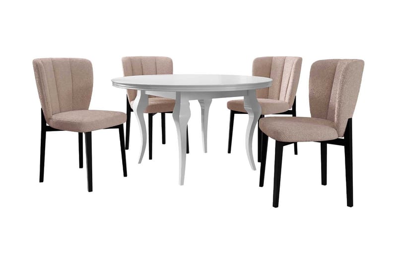 Spisegruppe, Beige|Hvit|Svart