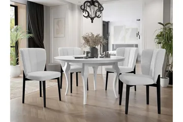 Spisegruppe - Beige|Hvit|Svart - Møbler - Bord - Spisegruppe