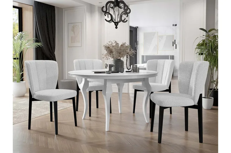 Spisegruppe - Beige|Hvit|Svart - Møbler - Bord - Spisegruppe