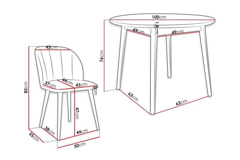 Spisegruppe - Blå - Møbler - Bord - Spisegruppe