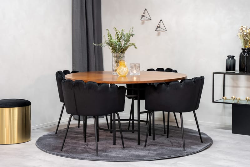 Spisegruppe Copenhagen med 4 Limhamn Spisestoler Svart - Furniture Fashion - Spisegruppe