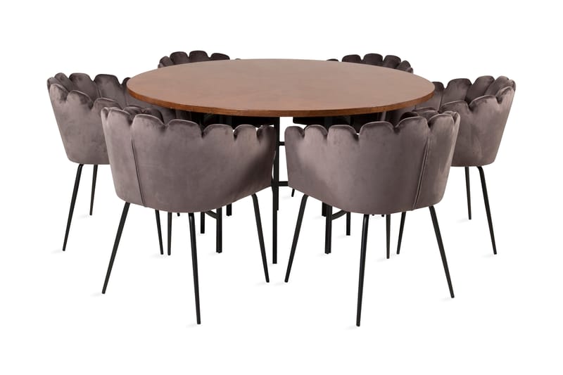 Spisegruppe Copenhagen med 6 Limhamn Spisestoler Grå - Furniture Fashion - Spisegruppe