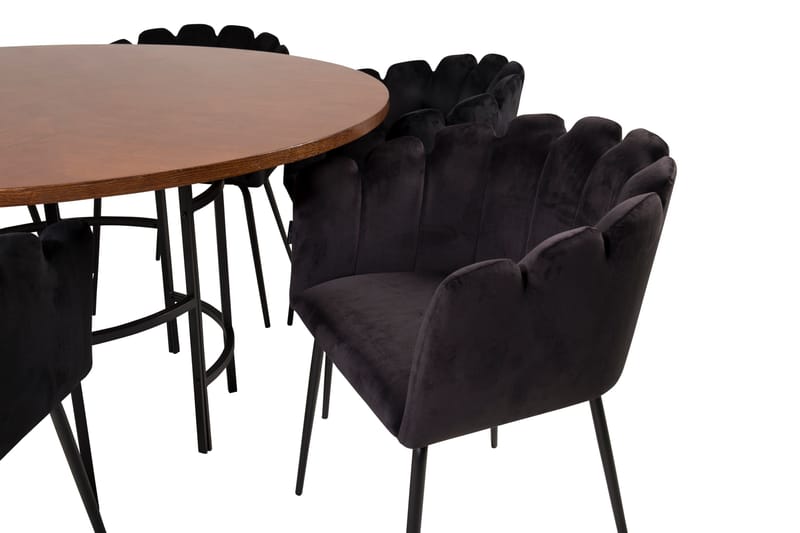 Spisegruppe Copenhagen med 6 Limhamn Spisestoler Svart - Furniture Fashion - Spisegruppe