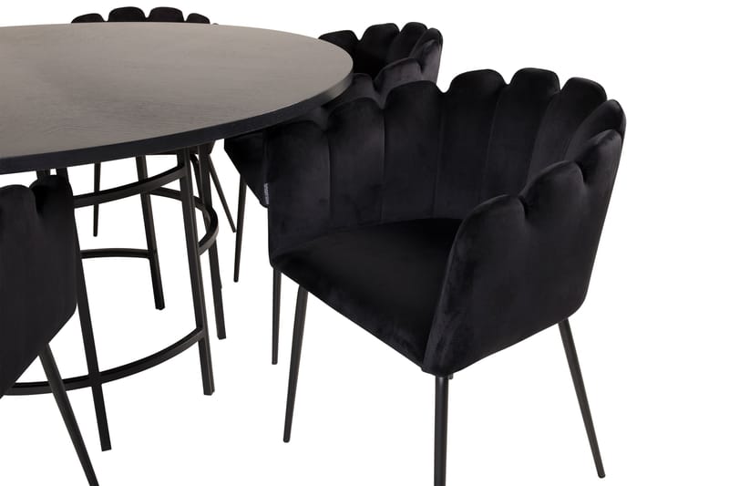 Spisegruppe Copenhagen med 6 Limhamn Spisestoler Svart - Furniture Fashion - Spisegruppe