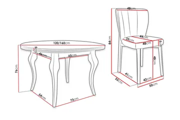 Spisegruppe - Grå|Svart - Møbler - Bord - Spisegruppe