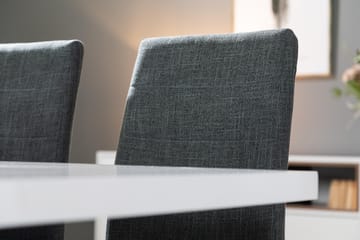 Spisegruppe Griffith Forlengningsbar 200 cm med 8 Jack Stole - Hvit|Grå|Krom - Møbler - Bord - Spisegruppe