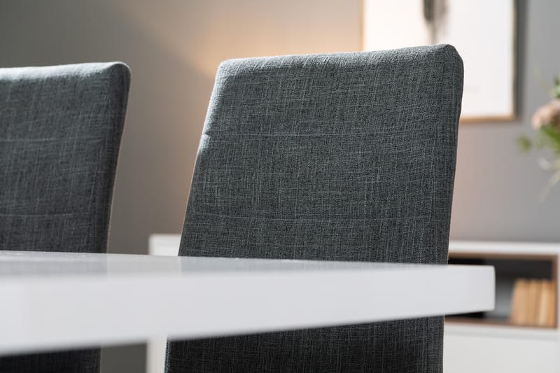Spisegruppe Griffith Forlengningsbar 200 cm med 8 Jack Stole - Hvit|Grå|Krom - Møbler - Bord - Spisegruppe