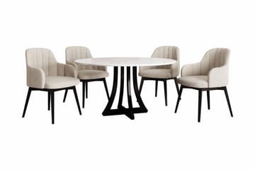 Spisegruppe Habit Rund Beige|Hvit|Svart - Møbler - Bord - Spisegruppe