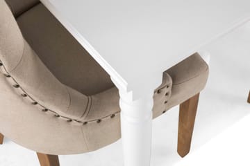 Spisegruppe Hampton 190 cm Hvit/Beige - 6 Ophelia Stoler Vintage - Møbler - Bord - Spisegruppe