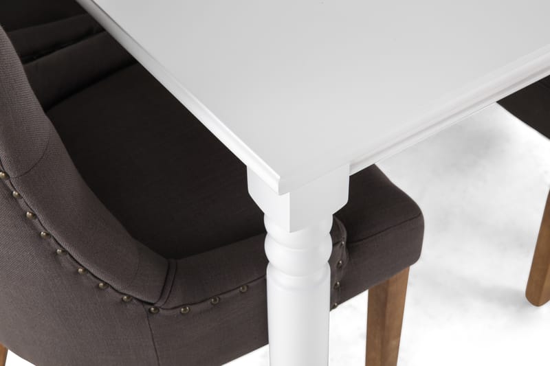 Spisegruppe Hampton 190 cm Hvit/Grå - 6 Ophelia Stoler Vintage - Møbler - Bord - Spisegruppe