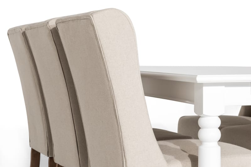 Spisegruppe Hampton 190 cm med 6 Isolde Stol - Vintage Alm|Beige - Møbler - Bord - Spisegruppe