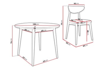 Spisegruppe Idelle Rosa - Møbler - Bord - Spisegruppe