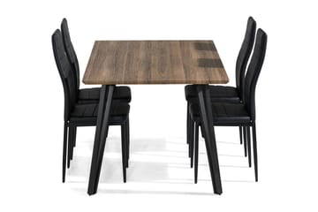 Spisegruppe Jaunita 160 cm med 4 Fred Stol - Brun|Svart - Møbler - Bord - Spisegruppe