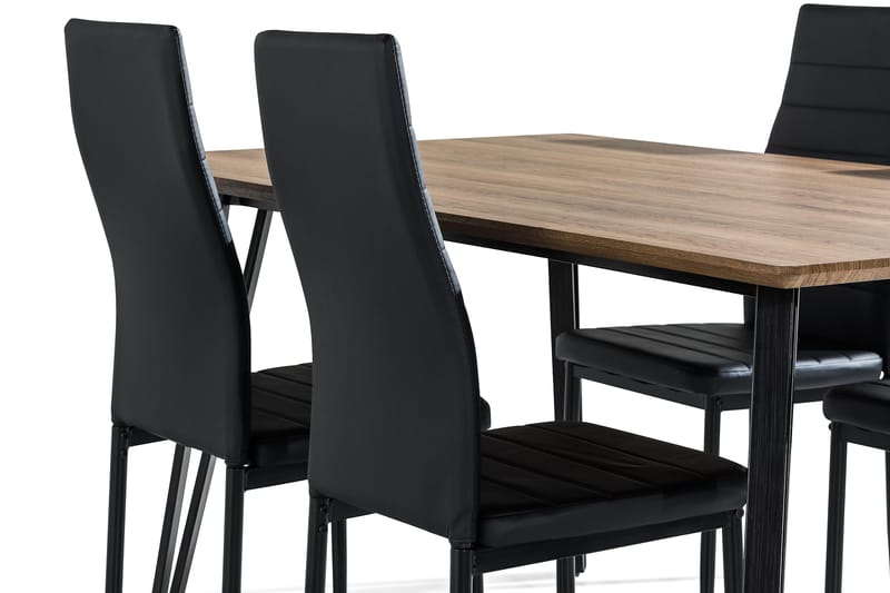Spisegruppe Jaunita 160 cm med 4 Fred Stol - Brun|Svart - Møbler - Bord - Spisegruppe