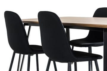 Spisegruppe Jaunita 160 cm med 4 Naira Stol - Brun|Svart - Møbler - Bord - Spisegruppe