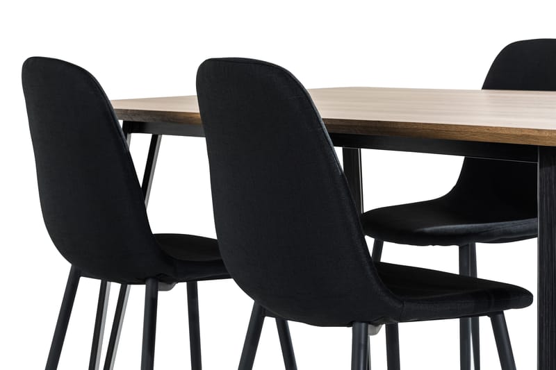 Spisegruppe Jaunita 160 cm med 4 Naira Stol - Brun|Svart - Møbler - Bord - Spisegruppe