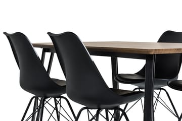 Spisegruppe Jaunita 160 cm med 4 Scale Stol - Brun|Svart - Møbler - Bord - Spisegruppe