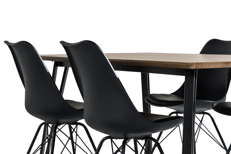 Spisegruppe Jaunita 160 cm med 4 Scale Stol - Brun|Svart - Møbler - Bord - Spisegruppe
