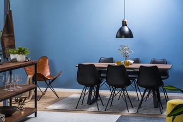 Spisegruppe Jaunita Forlengningsbar 140 cm med 6 Scale Stol - Brun|Svart - Møbler - Bord - Spisegruppe