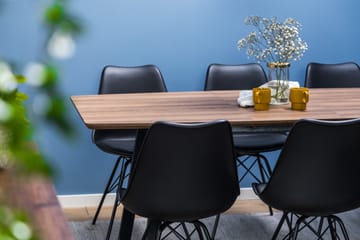 Spisegruppe Jaunita Forlengningsbar 140 cm med 6 Scale Stol - Brun|Svart - Møbler - Bord - Spisegruppe