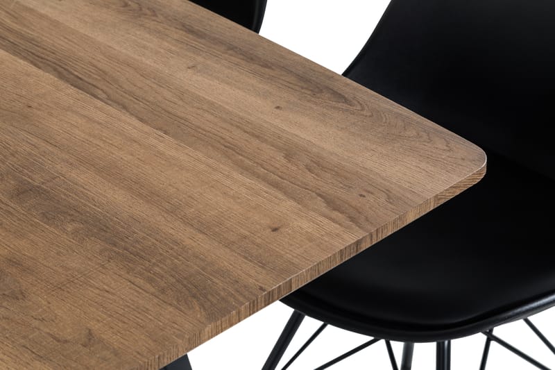 Spisegruppe Jaunita Forlengningsbar 140 cm med 6 Scale Stol - Brun|Svart - Møbler - Bord - Spisegruppe