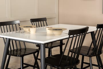 Spisegruppe Jyma Forlengningsbar 150 cm inkl. 4 Roar Stoler - Hvit/Svart - Møbler - Bord - Spisegruppe