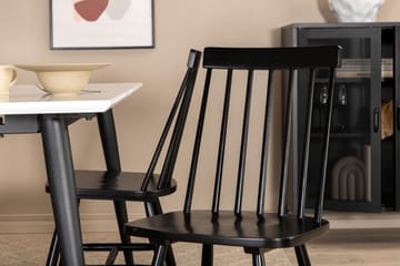 Spisegruppe Jyma Forlengningsbar 150 cm inkl. 4 Roar Stoler - Hvit/Svart - Møbler - Bord - Spisegruppe