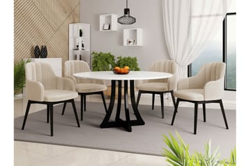 Spisegruppe Kendale - Beige/Svart/Hvit - Møbler - Bord - Spisegruppe