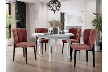 Spisegruppe Kendale - Svart/Hvit/Rosa - Møbler - Bord - Spisegruppe