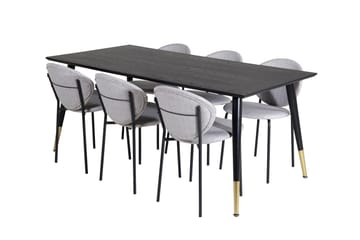Spisegruppe Kenton 180 cm inkl. 6 Capmany Stoler - Svart/Messing/Beige - Møbler - Bord - Spisegruppe